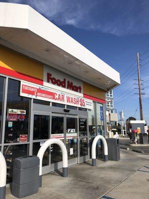 Storefront - Tuesdays and Wednesdays $5 car wash if purchased in store