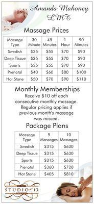 We offer excellent prices including monthly memberships and affordable package plans!