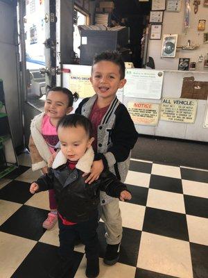 The kiddos and I came to visit maha  for a smog to get our tags!