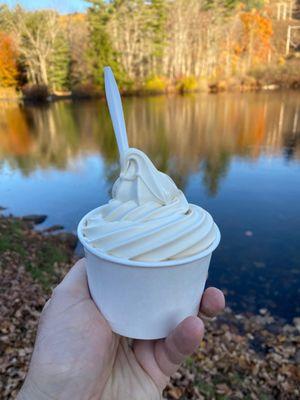 Delicious Maple Creemee, served up in a heavenly setting!