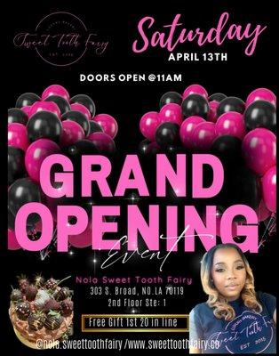 Come out and support us at our grand opening!!  Free Gift for first 20 in line! Saturday April 13, 2024! Doors @11am!