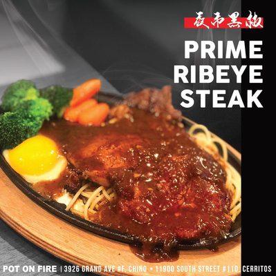 Pepper Steak! 
Do you smell the Black Pepper Ribeye Steak coming from miles away? Our Signature Prime Rib Eye Steak is back!