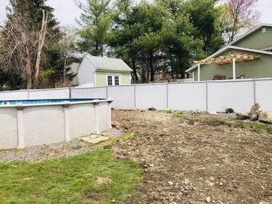 Backyard water damage