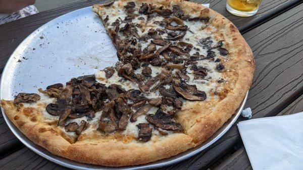 Mushroom pizza.