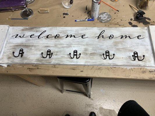 Welcome home board