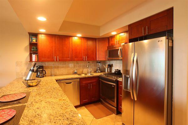 She did a fantastic job installing our vacation rental's kitchen cabinets! https://www.mauivacationrentalcondo.com/photos