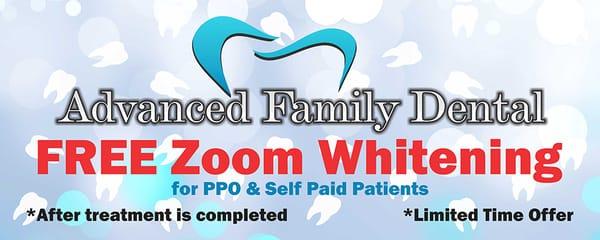 FREE Zoom Whitening for PPO & Self Paid Patients