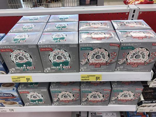 Holiday k-cups on clearance.