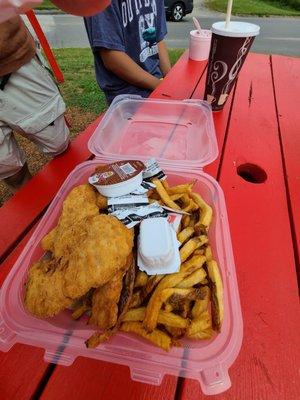 May not look much, but this is the best fries for me at Me&Ben's Dairy Creme, Winter Harbor, Maine