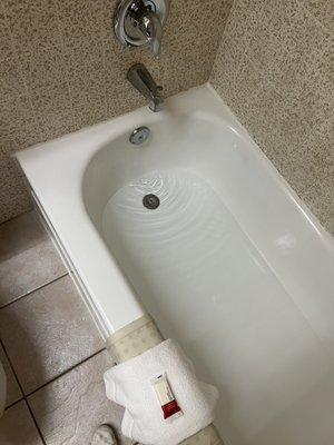 The water in the tub.