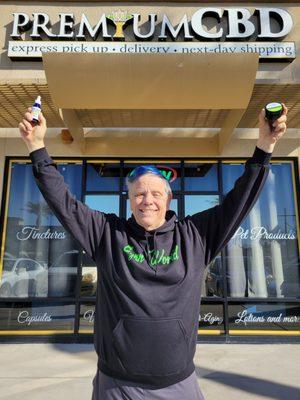 Dad holding up some amazing CBD products!! See the photo at @ufc_stanley on Instagram