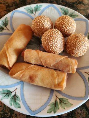 Sesame Balls & Spring Rolls