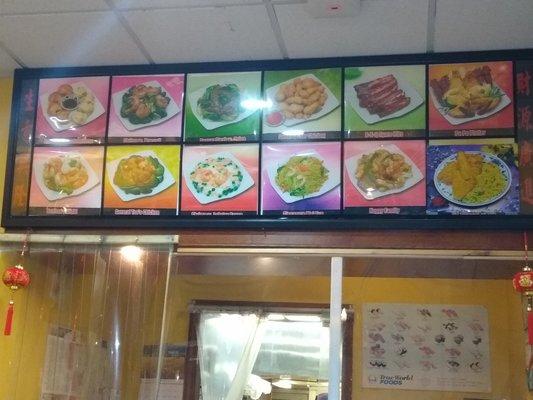 Pictures of certain featured dishes at China King