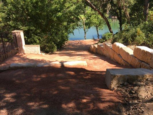 Paving naturally and beautifully on a steep slope, asphalt can't do this.