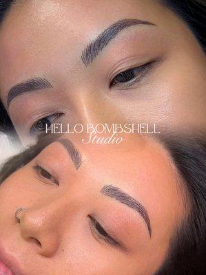 Combo method: Microblading and shading