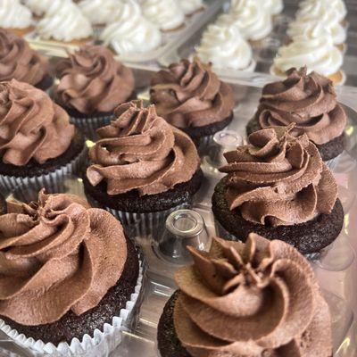 Gluten Free, Dairy, Egg Free (Vegan), Nut Free, Soy Free all natural and organic chocolate and vanilla cupcakes