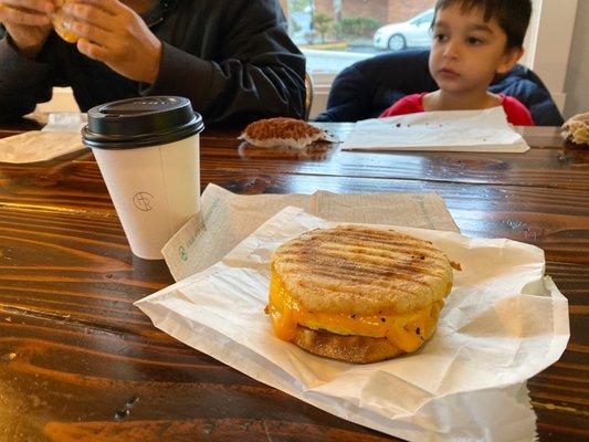 sausage, egg and cheese breakfast sandwich