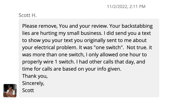 After leaving an honest review, Scott start sending me very aggressive messages.  Please AVOID.