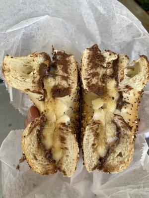 Bagel with Chocolate Hazelnut and Banana