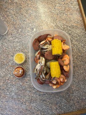 Low country boil for one unpacked