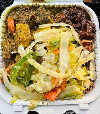 Oxtails & Curry Crazy Goat Platter!...Double Thumbs Up!!