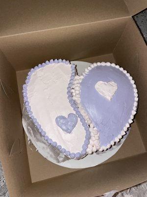 Our yin-and-yang style heart cake