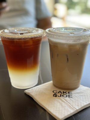 Coconut cold brew and iced latte