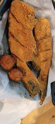 2 whole fried catfish