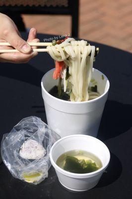 Takeout Kamogawa Udon ($8.50) - duck meat and mountain vegetables