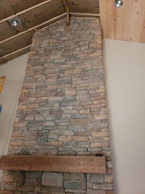 Stone chimney installed