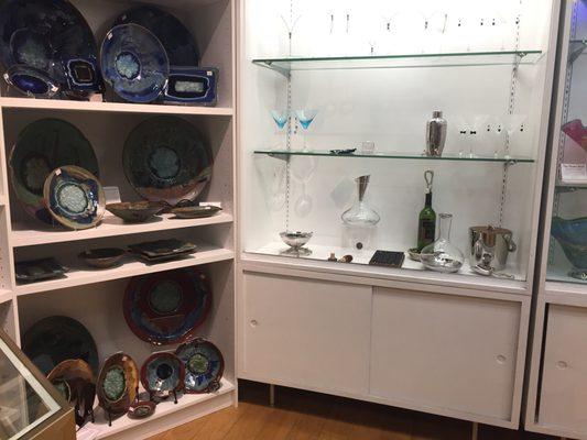 Huge variety of handmade items such as dish ware, drink ware, wooden serving items, jewelry, silver, crystal, etc.