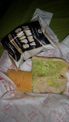 Turkey sub and chips