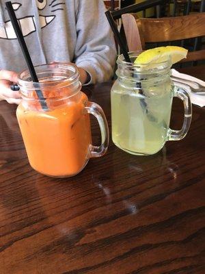 Yummy Thai iced tea and lemonade!!!