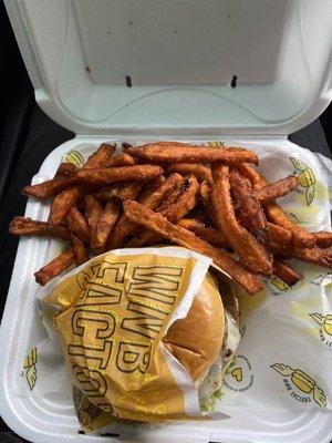 Turkey Burger (All Natural) Sweet Potato Fries