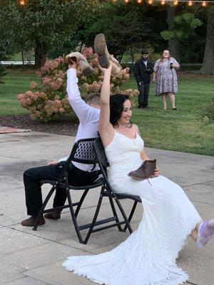 Show Game fun at the Horse Farm! This was an outdoor wedding!