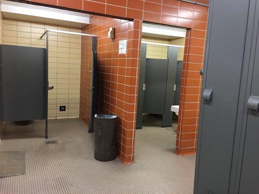 Nice locker rooms (and lockers) for a city pool!