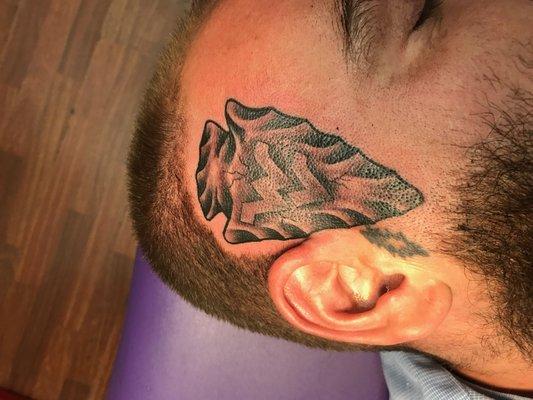 Arrowhead done by John Pennington. (Lightning bolt by different shop)