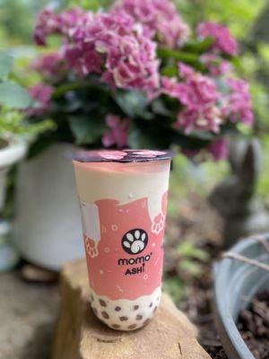 Jasmine milk tea with boba