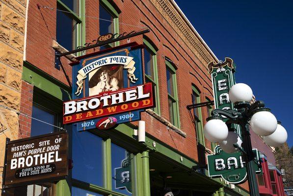 Exterior of The Brothel at 610 Main Street, Deadwood, SD.