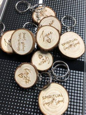 Custom engraved wooden keychains