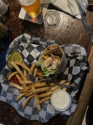 Chicken Fajita Wrap w/Fries and ranch on the side