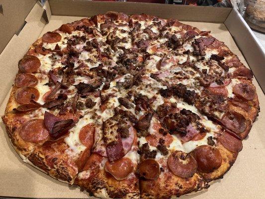 Meat lovers pizza