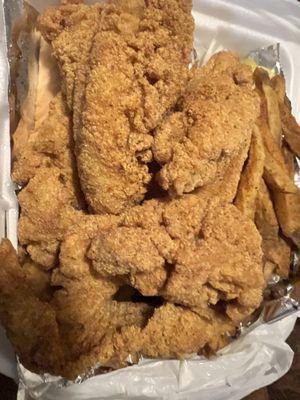 Fried catfish and fries