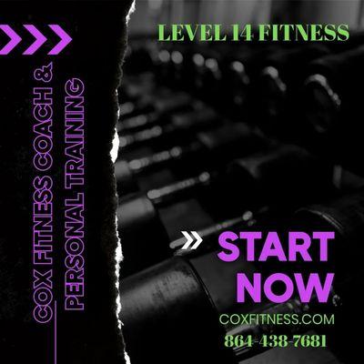 The time to start is now. First training session is FREE along with a free consultation.  Training exclusively at Level 14 Fitness