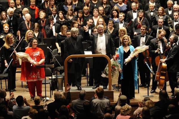 Composer Karl Jenkins (L) and Maestro Jonathan Griffith (R)