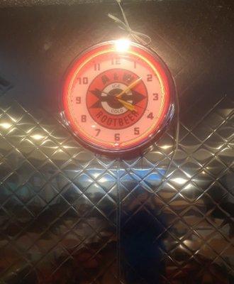 Clock at A&W on Eureka Rd. in Taylor, MI.