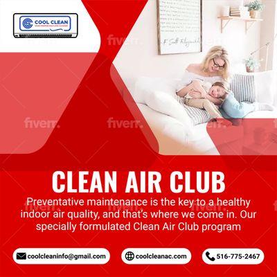 Ask us about our clean air club.  A preventive service that will keep your system clean and save you money!