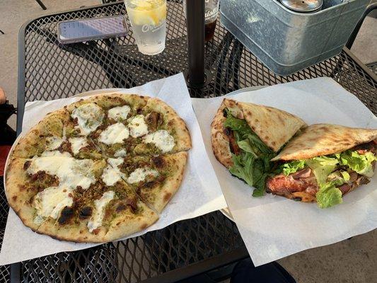 Pesto and Pistachio pizza, Gourmet Calzone