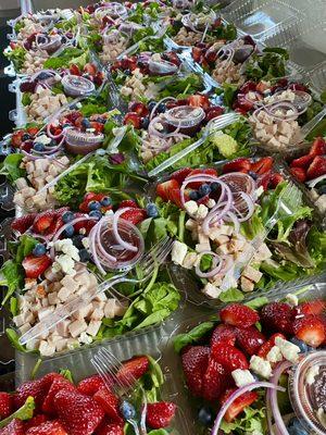 Strawberry blueberry salads