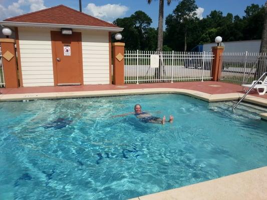 I enjoyed the pool on a hot july day. Sans dead frog & dead bugs.